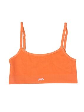 Joja Orange Ribbed Spaghetti Strap Athletic Crop Top Nylon Spandex NWOT